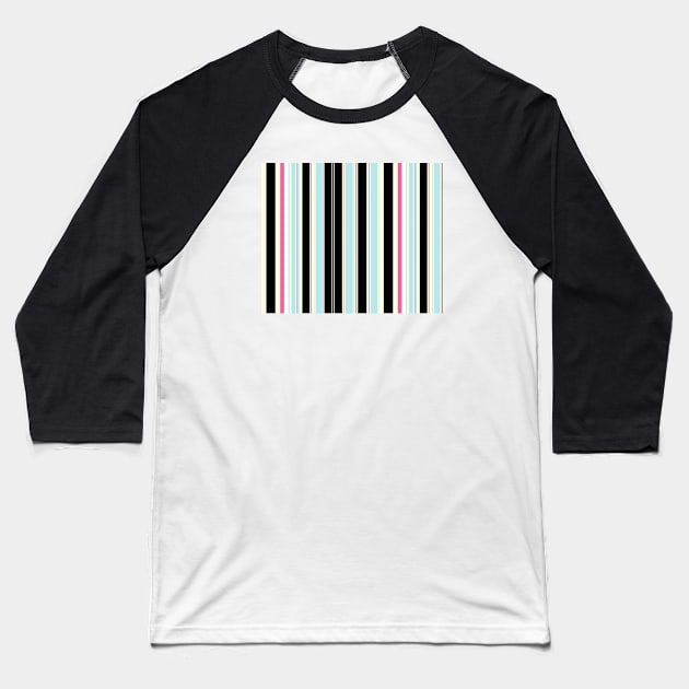 Blue & Black Stripes Baseball T-Shirt by StripePatterns